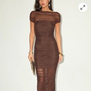 Lulu's Chic Brown Maxi Dress